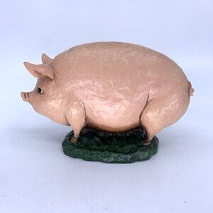 1996 Warren Kimble Pig Figurine Enesco Folk Art Farmhouse Decor 6.25" Vintage